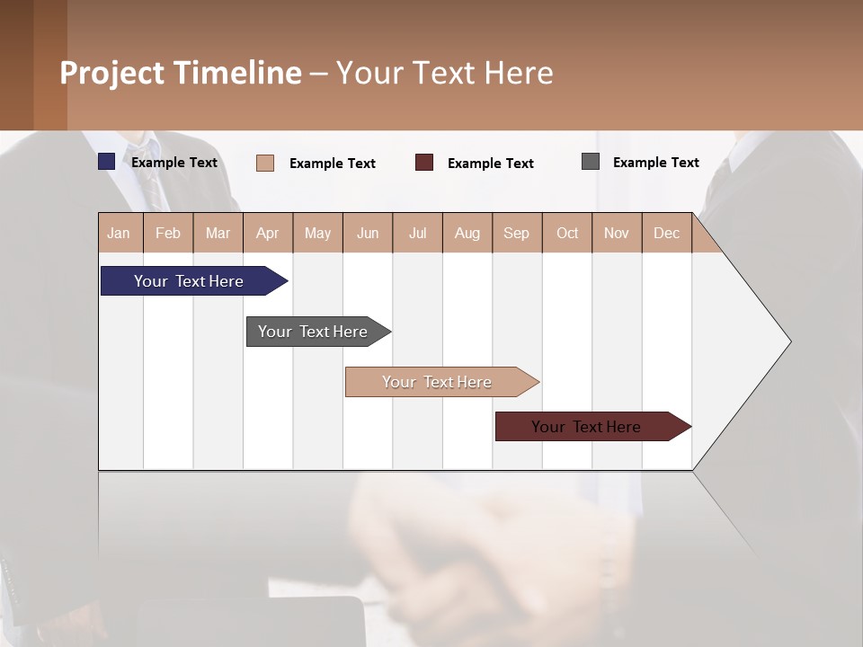 Two Men Shaking Hands In A Business Meeting PowerPoint Template