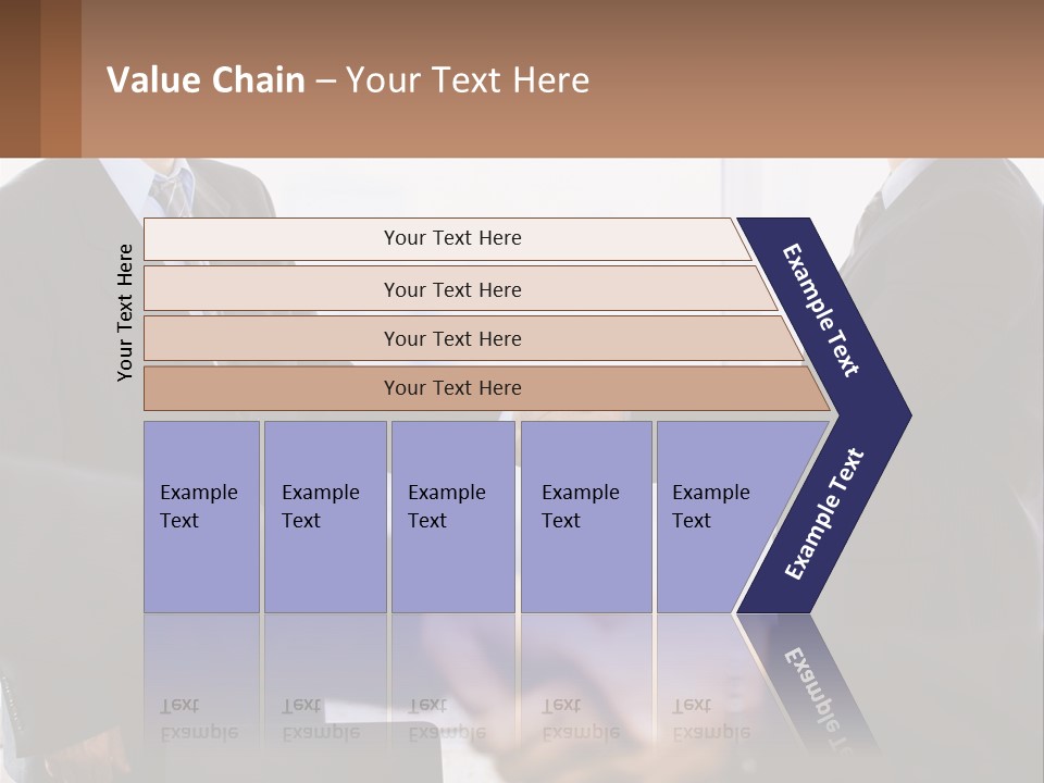 Two Men Shaking Hands In A Business Meeting PowerPoint Template