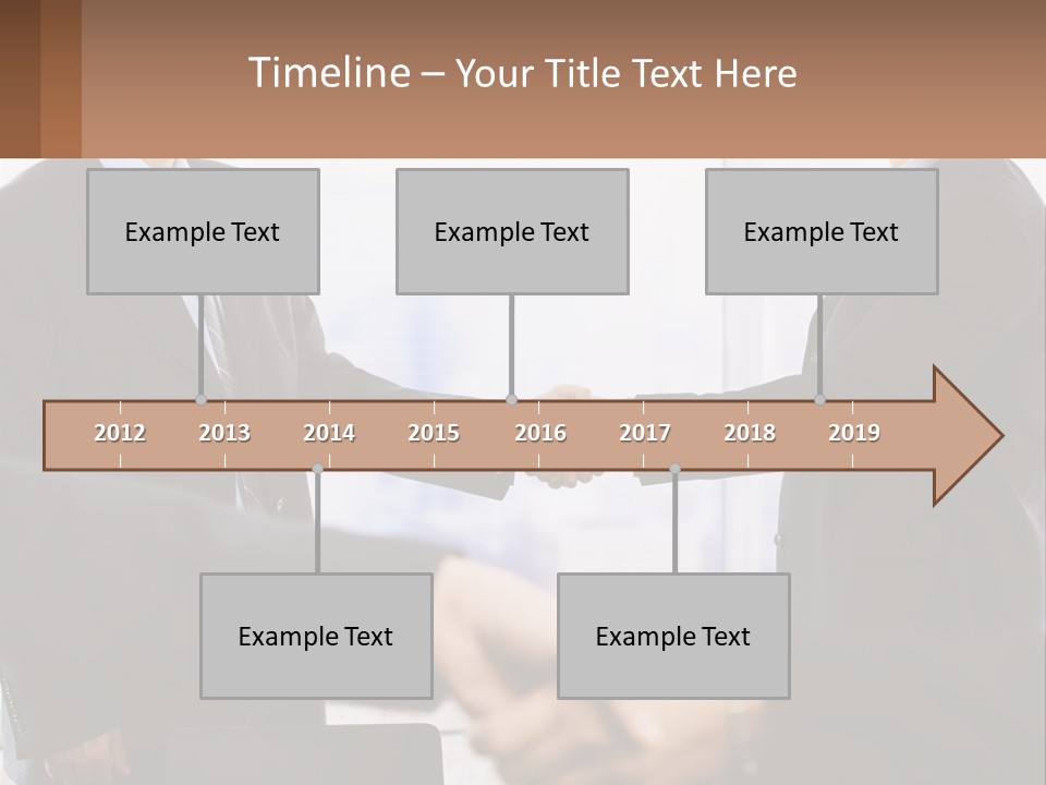 Two Men Shaking Hands In A Business Meeting PowerPoint Template