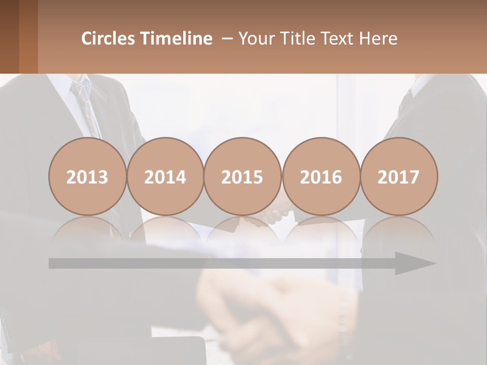 Two Men Shaking Hands In A Business Meeting PowerPoint Template