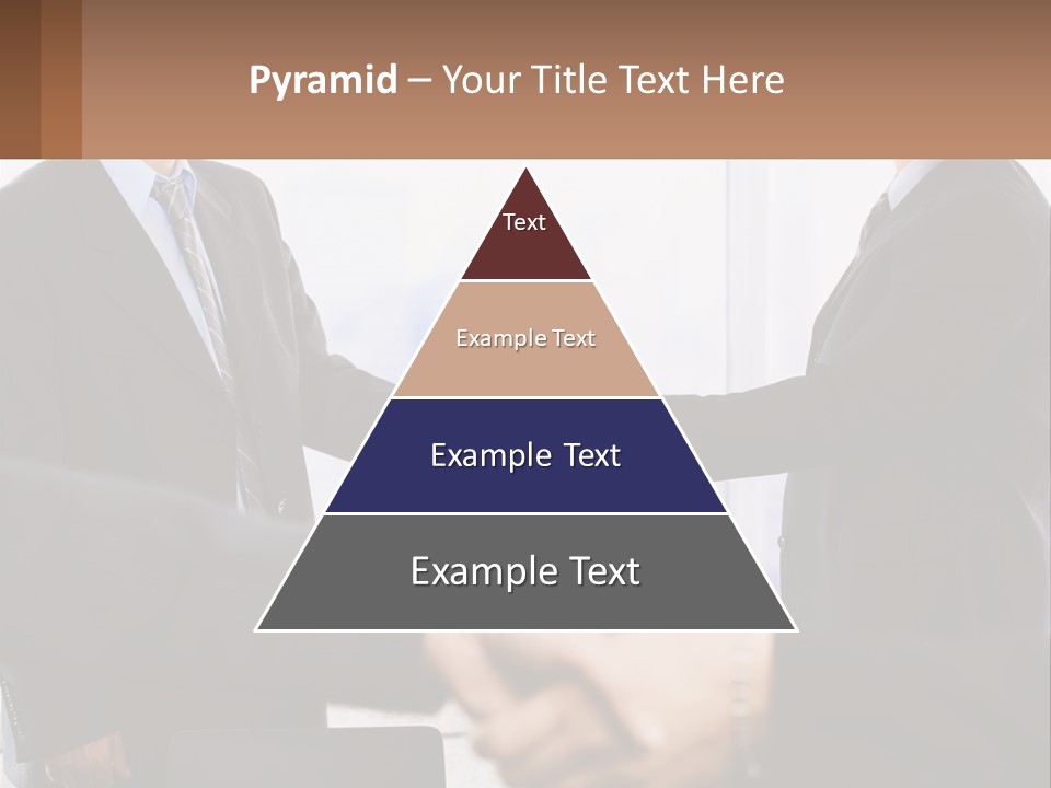 Two Men Shaking Hands In A Business Meeting PowerPoint Template