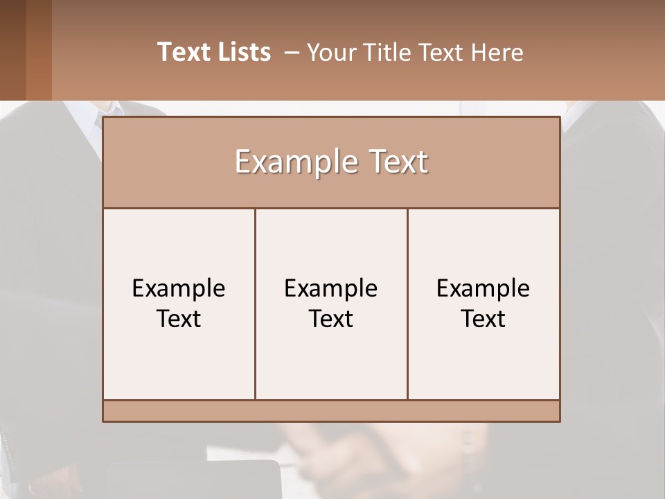 Two Men Shaking Hands In A Business Meeting PowerPoint Template
