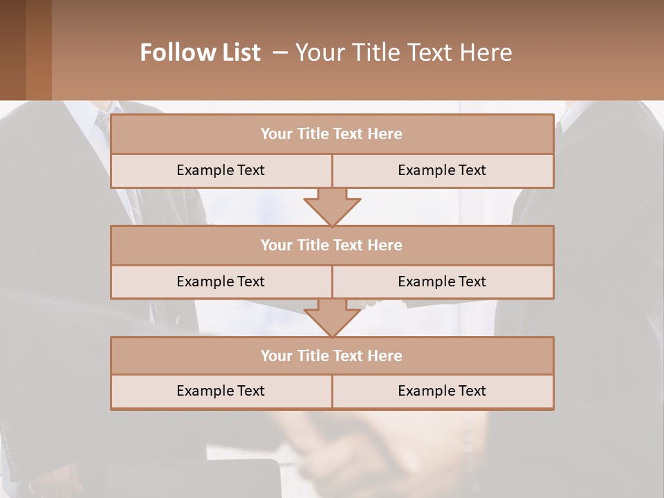 Two Men Shaking Hands In A Business Meeting PowerPoint Template