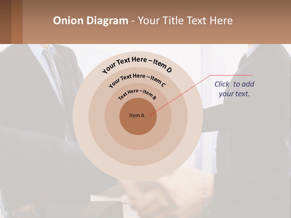 Two Men Shaking Hands In A Business Meeting PowerPoint Template