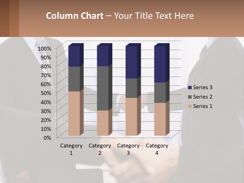 Two Men Shaking Hands In A Business Meeting PowerPoint Template