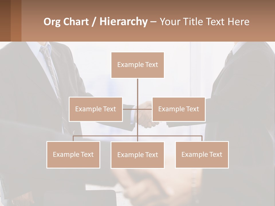 Two Men Shaking Hands In A Business Meeting PowerPoint Template