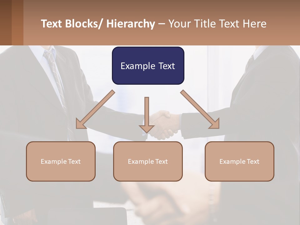 Two Men Shaking Hands In A Business Meeting PowerPoint Template