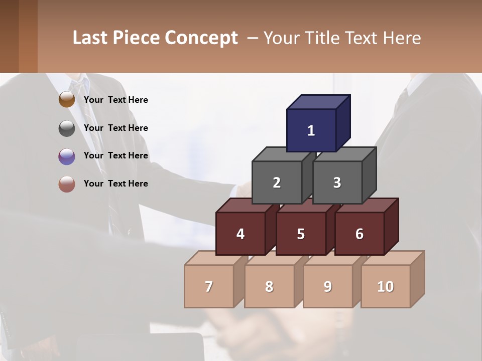 Two Men Shaking Hands In A Business Meeting PowerPoint Template