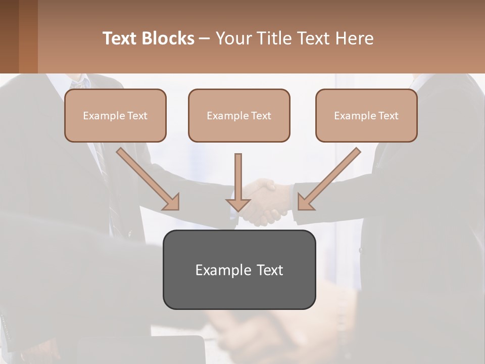 Two Men Shaking Hands In A Business Meeting PowerPoint Template
