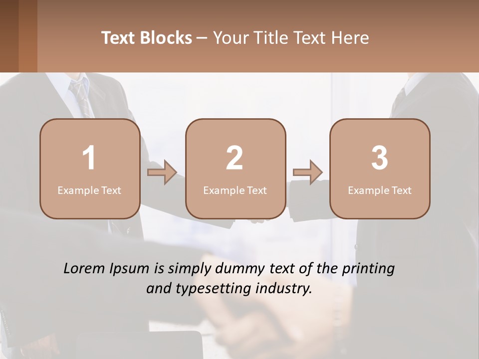 Two Men Shaking Hands In A Business Meeting PowerPoint Template