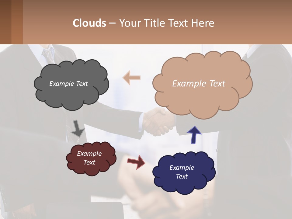 Two Men Shaking Hands In A Business Meeting PowerPoint Template
