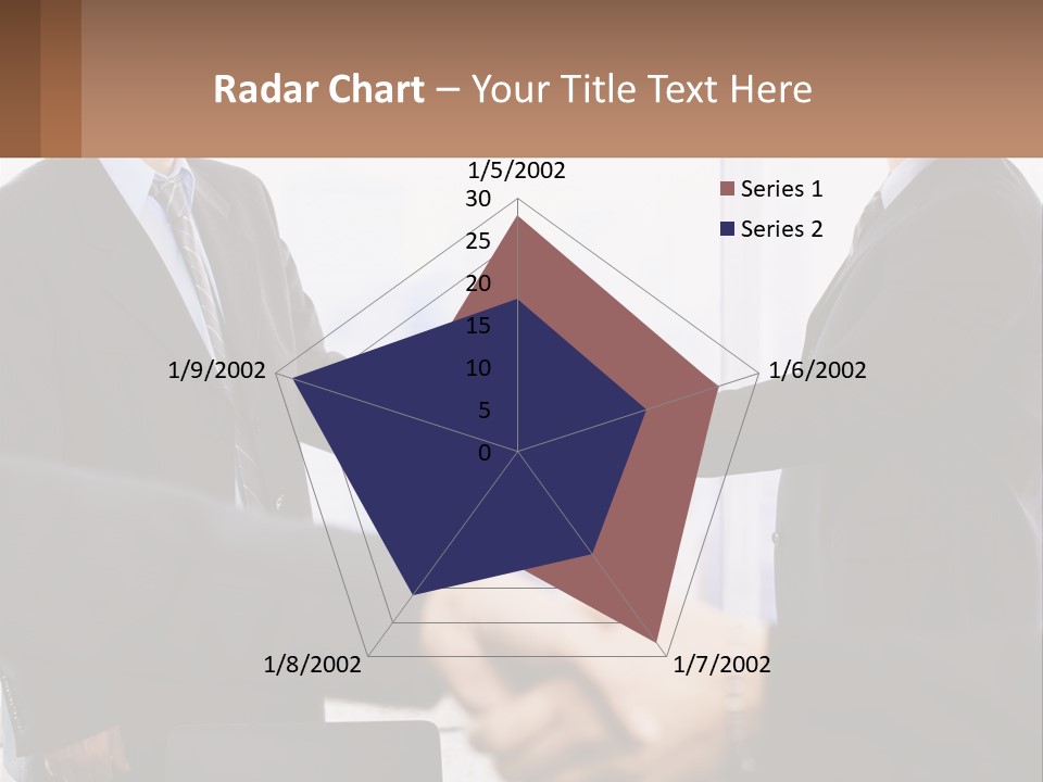 Two Men Shaking Hands In A Business Meeting PowerPoint Template