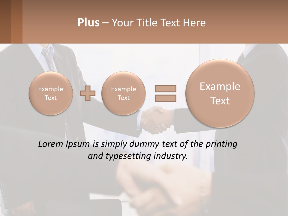 Two Men Shaking Hands In A Business Meeting PowerPoint Template