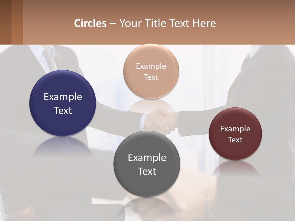 Two Men Shaking Hands In A Business Meeting PowerPoint Template