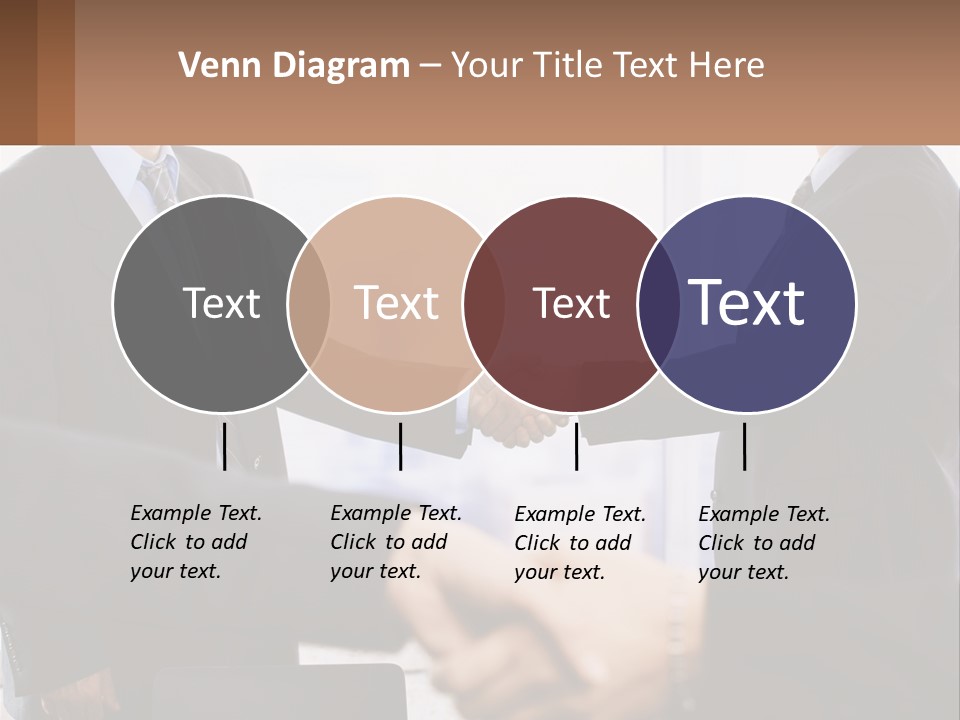 Two Men Shaking Hands In A Business Meeting PowerPoint Template