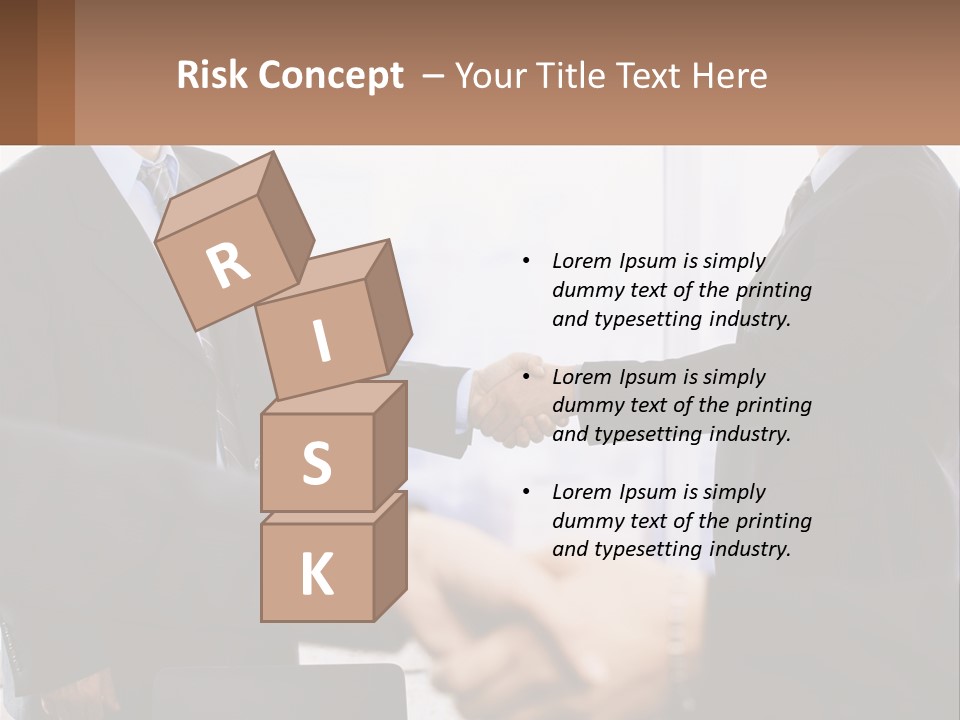 Two Men Shaking Hands In A Business Meeting PowerPoint Template