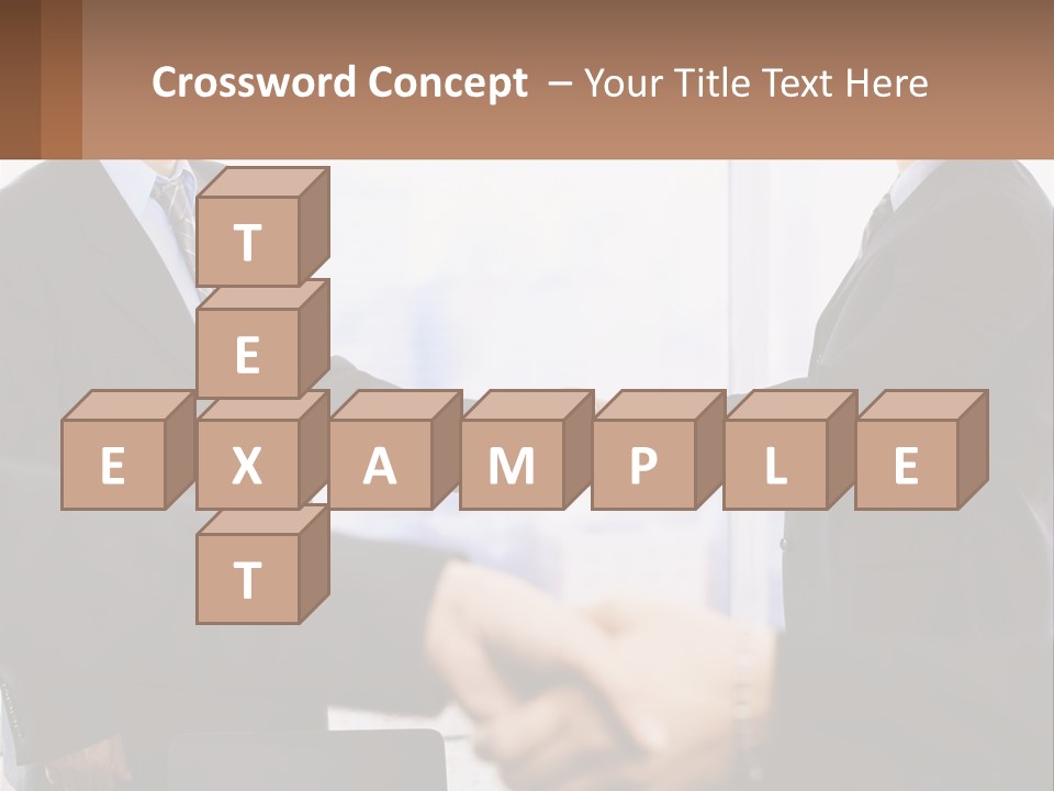 Two Men Shaking Hands In A Business Meeting PowerPoint Template