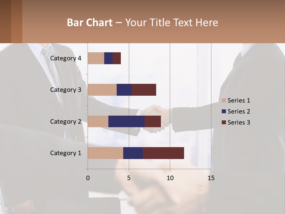 Two Men Shaking Hands In A Business Meeting PowerPoint Template