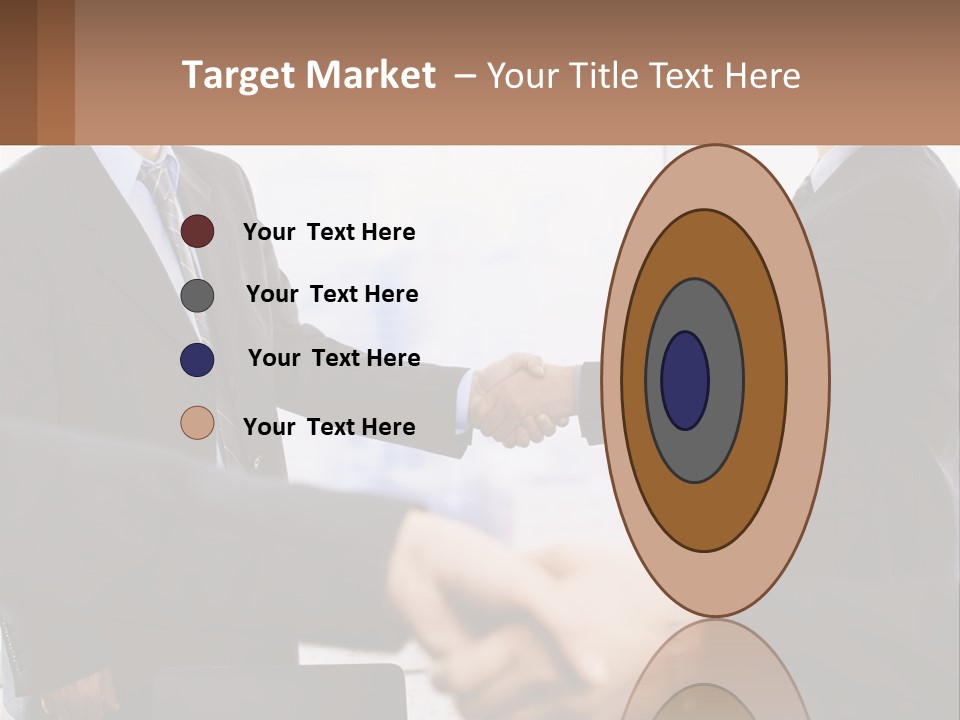 Two Men Shaking Hands In A Business Meeting PowerPoint Template