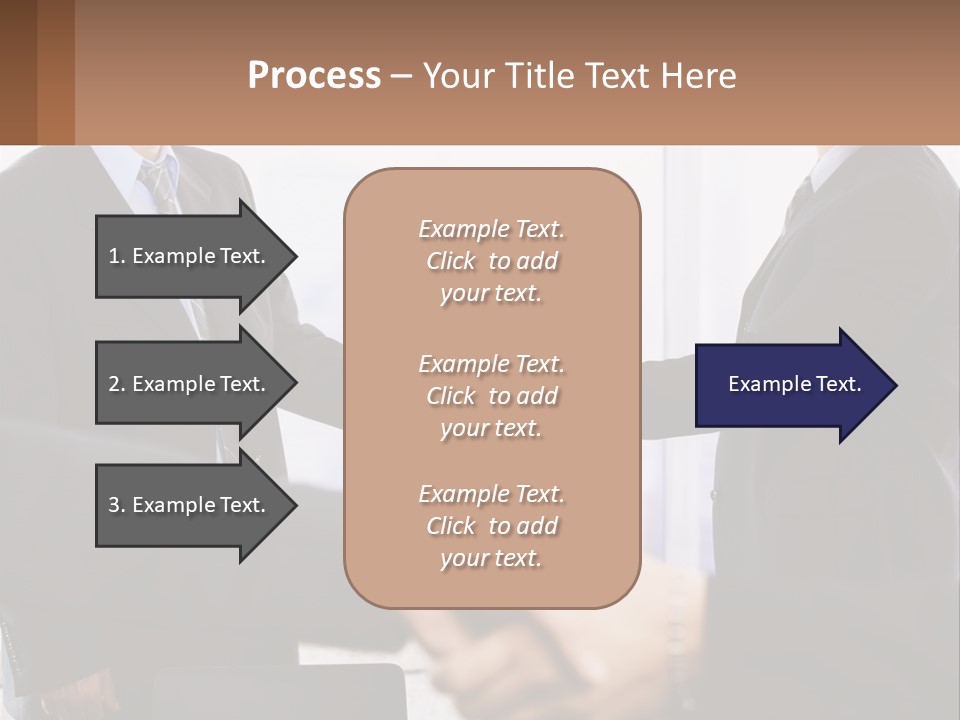 Two Men Shaking Hands In A Business Meeting PowerPoint Template