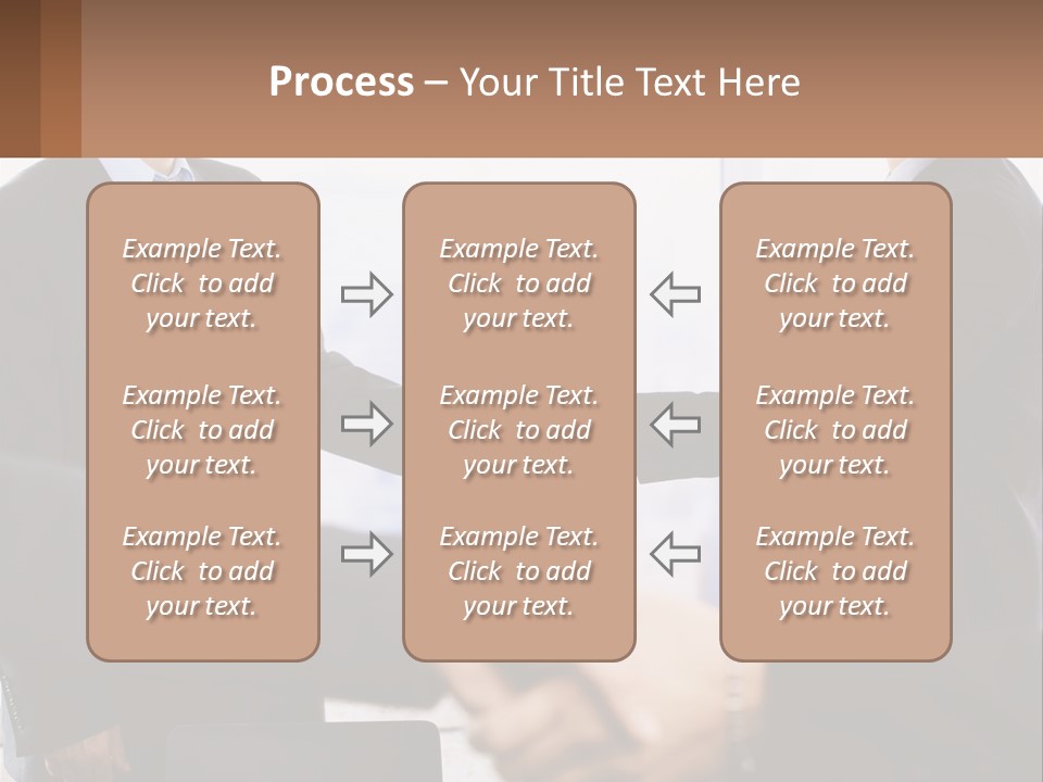 Two Men Shaking Hands In A Business Meeting PowerPoint Template