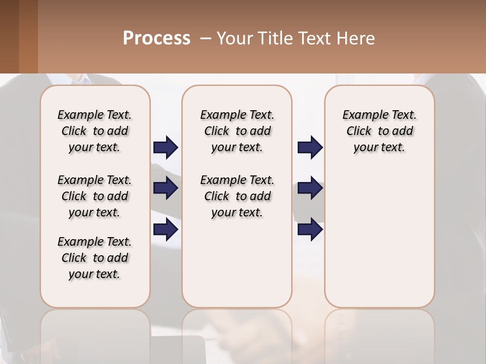 Two Men Shaking Hands In A Business Meeting PowerPoint Template