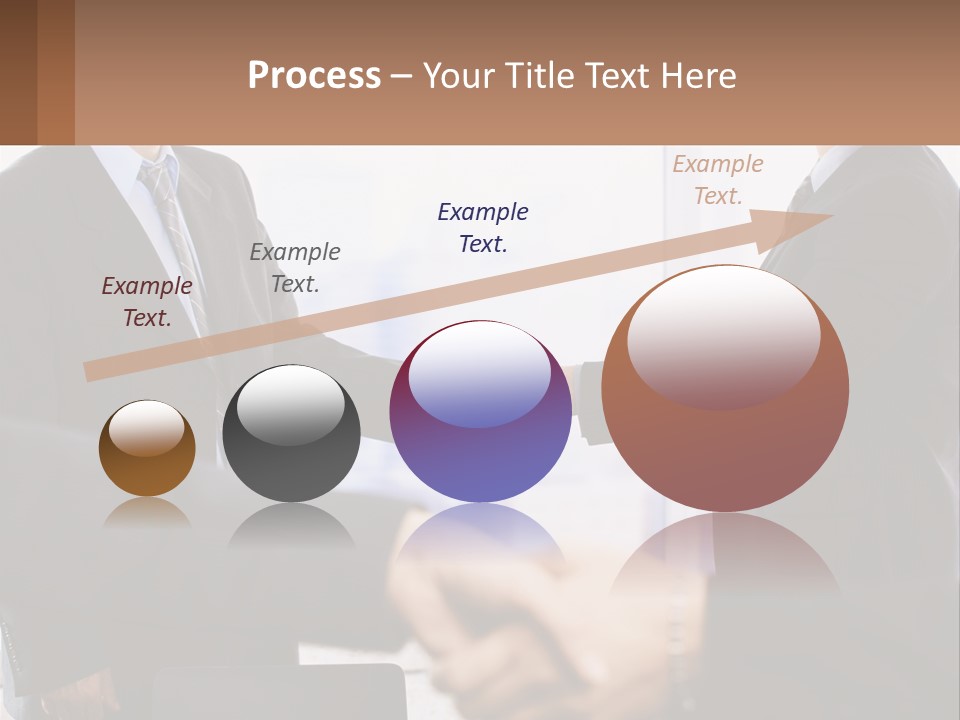 Two Men Shaking Hands In A Business Meeting PowerPoint Template