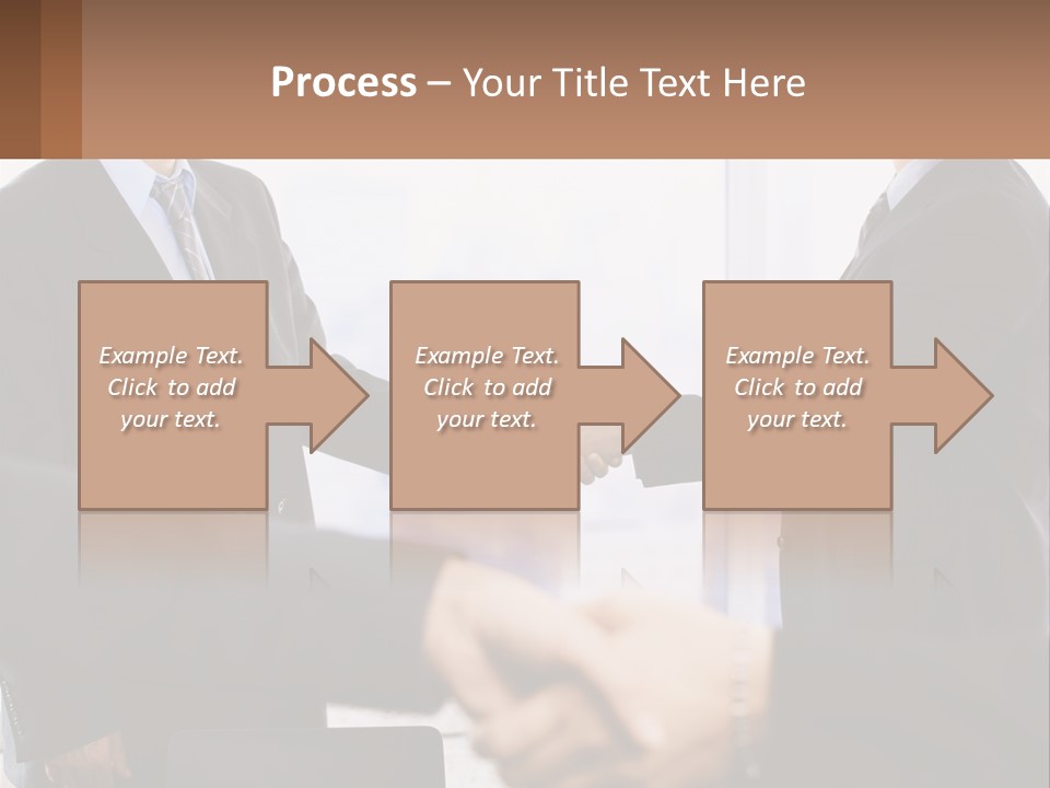 Two Men Shaking Hands In A Business Meeting PowerPoint Template