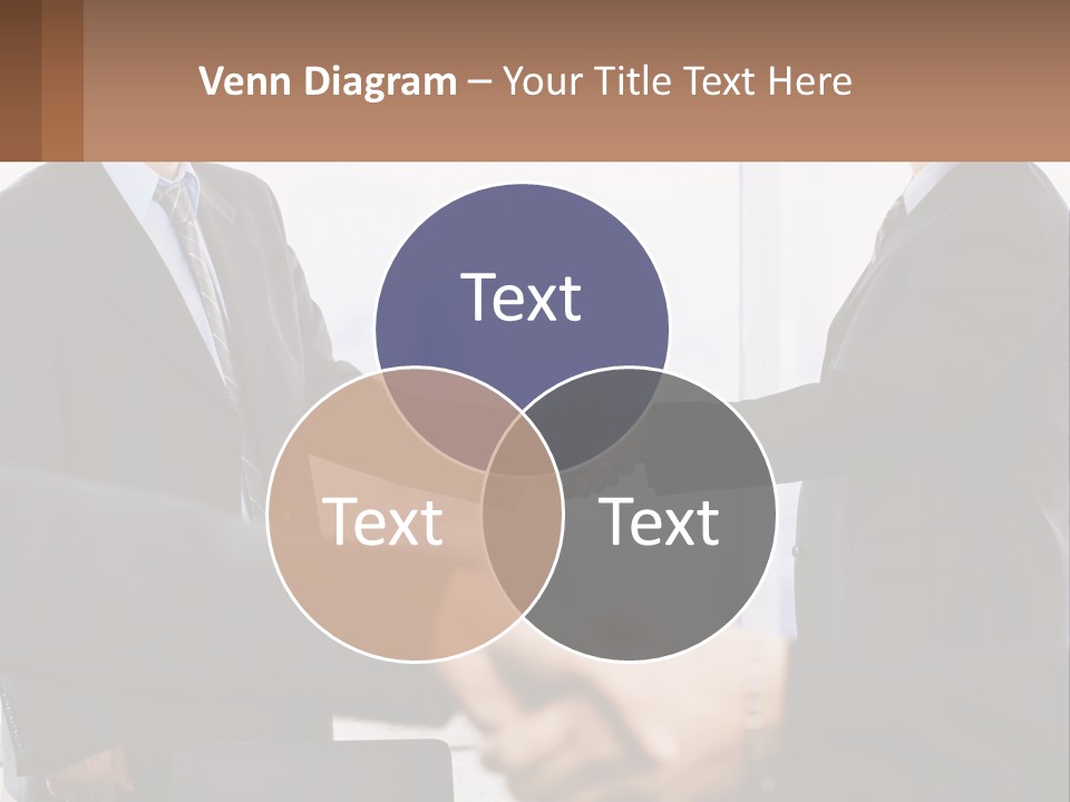 Two Men Shaking Hands In A Business Meeting PowerPoint Template