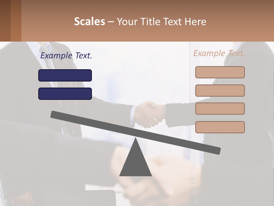 Two Men Shaking Hands In A Business Meeting PowerPoint Template