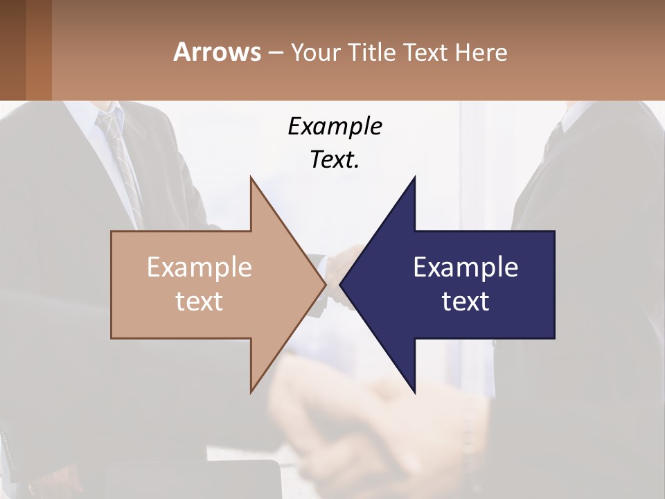 Two Men Shaking Hands In A Business Meeting PowerPoint Template