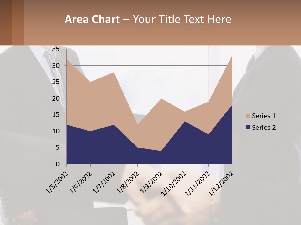 Two Men Shaking Hands In A Business Meeting PowerPoint Template