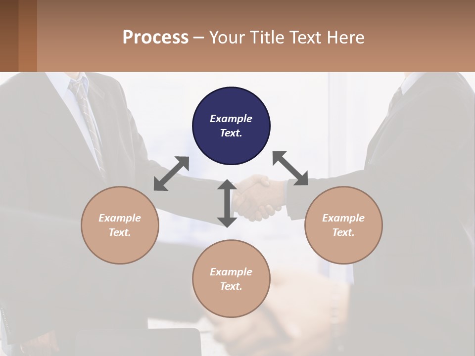 Two Men Shaking Hands In A Business Meeting PowerPoint Template