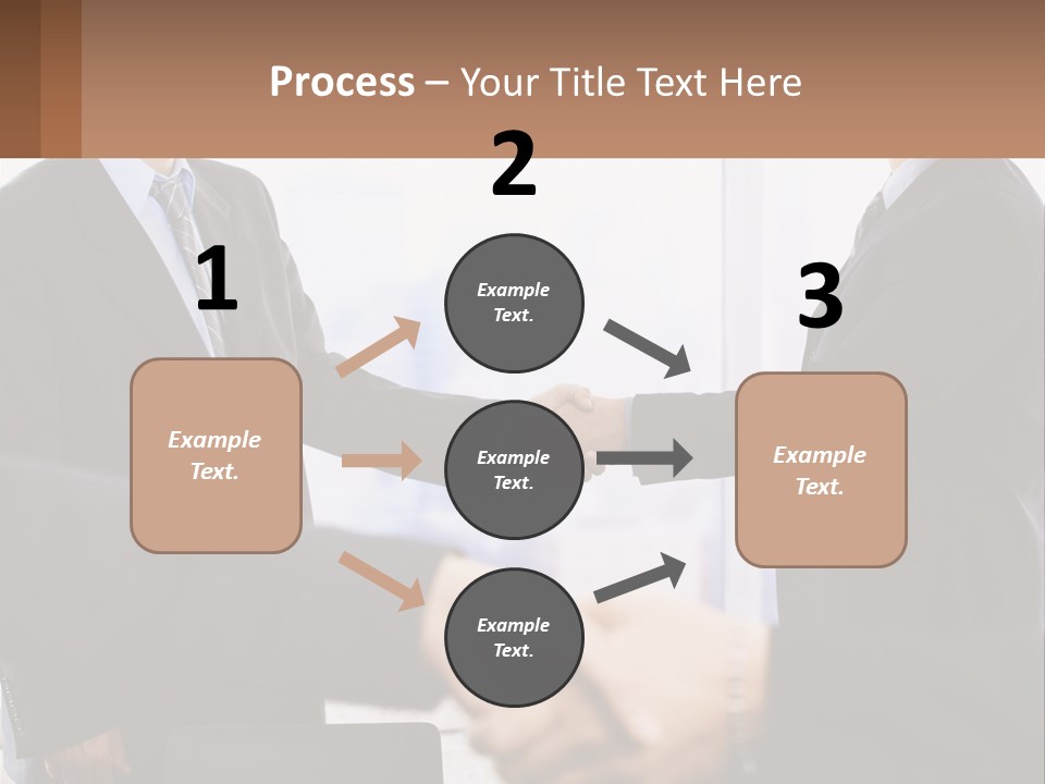 Two Men Shaking Hands In A Business Meeting PowerPoint Template