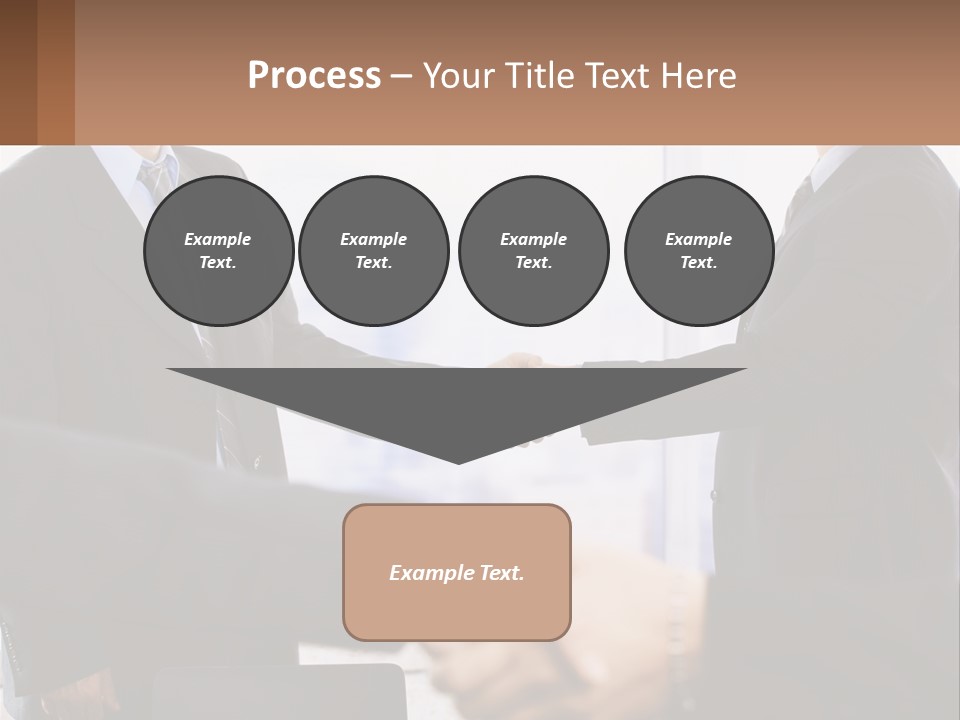 Two Men Shaking Hands In A Business Meeting PowerPoint Template