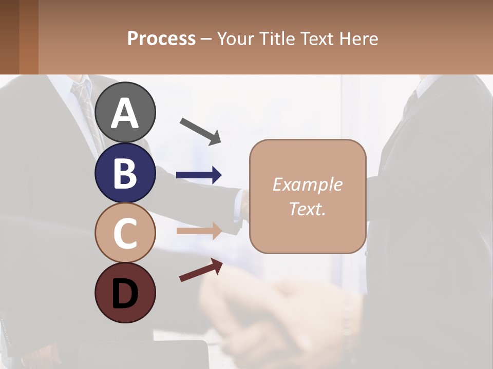 Two Men Shaking Hands In A Business Meeting PowerPoint Template
