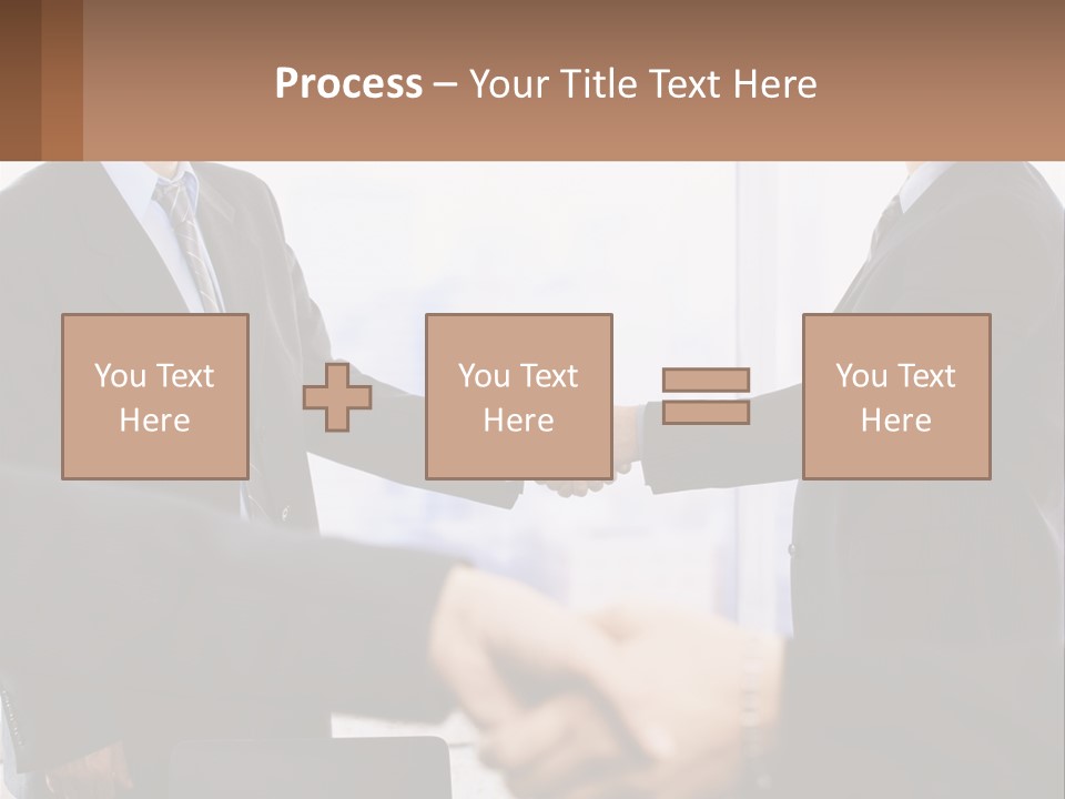 Two Men Shaking Hands In A Business Meeting PowerPoint Template