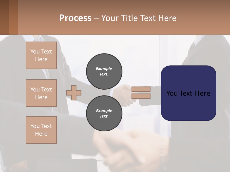 Two Men Shaking Hands In A Business Meeting PowerPoint Template