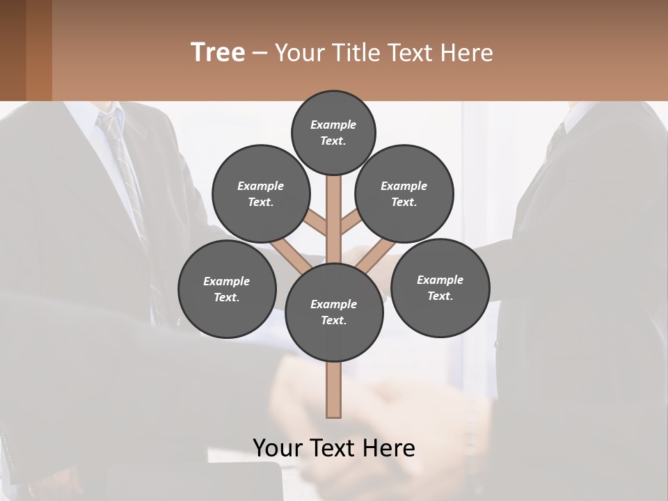 Two Men Shaking Hands In A Business Meeting PowerPoint Template