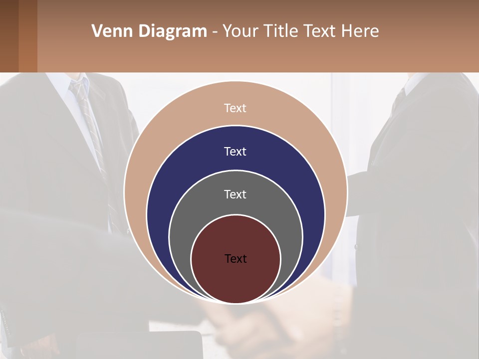 Two Men Shaking Hands In A Business Meeting PowerPoint Template