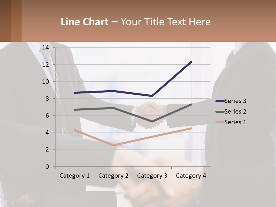 Two Men Shaking Hands In A Business Meeting PowerPoint Template