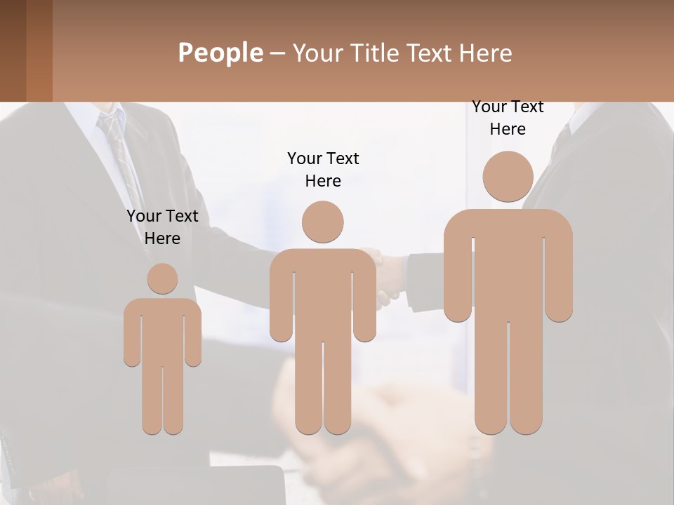 Two Men Shaking Hands In A Business Meeting PowerPoint Template