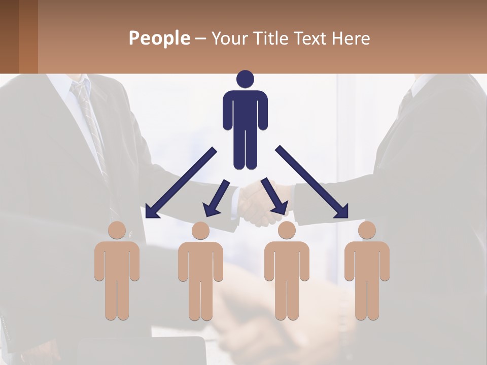 Two Men Shaking Hands In A Business Meeting PowerPoint Template