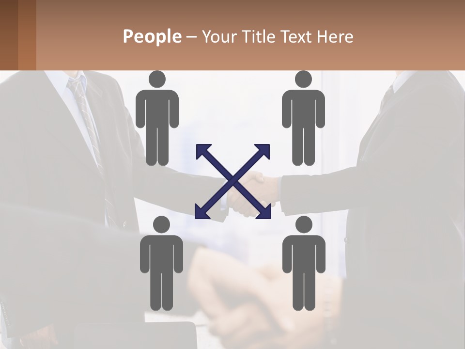 Two Men Shaking Hands In A Business Meeting PowerPoint Template