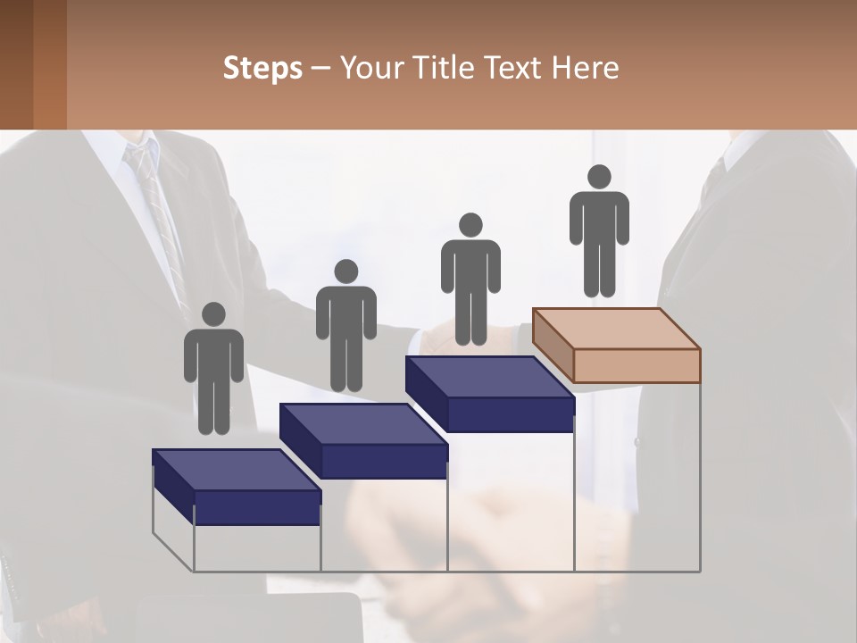 Two Men Shaking Hands In A Business Meeting PowerPoint Template