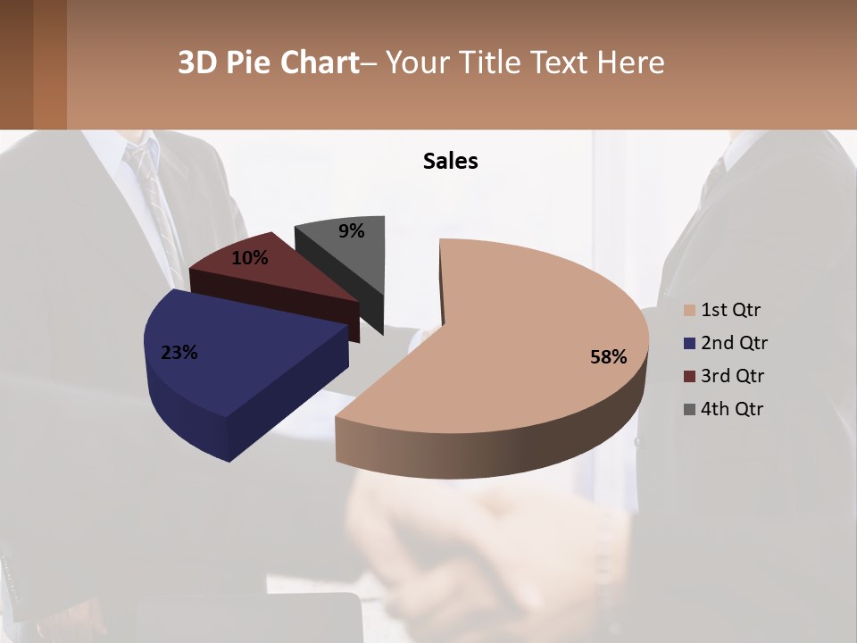Two Men Shaking Hands In A Business Meeting PowerPoint Template