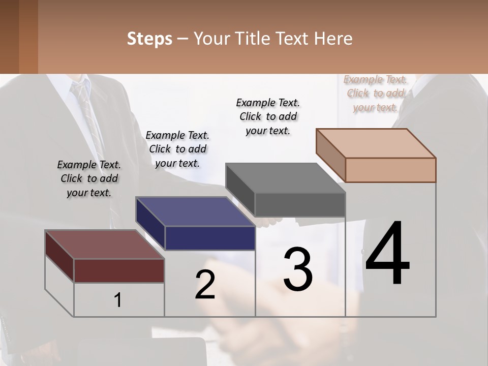 Two Men Shaking Hands In A Business Meeting PowerPoint Template