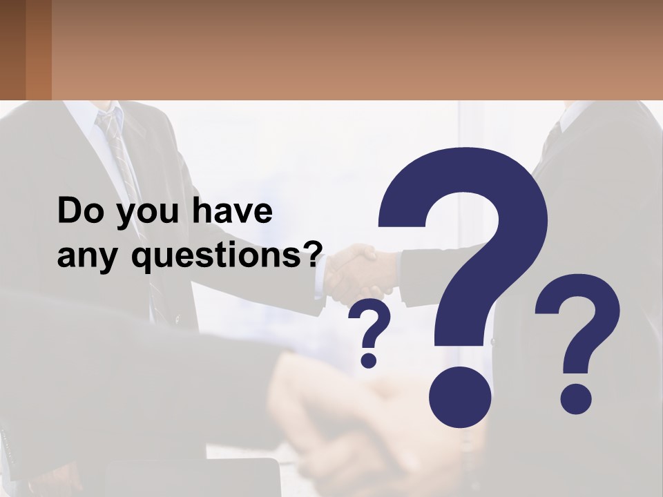 Two Men Shaking Hands In A Business Meeting PowerPoint Template