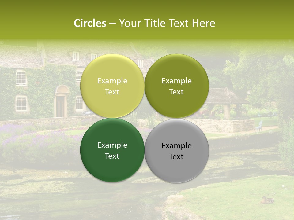 A House With A Pond In Front Of It PowerPoint Template