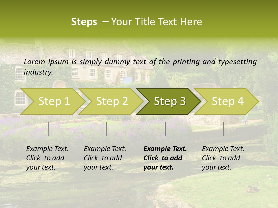 A House With A Pond In Front Of It PowerPoint Template